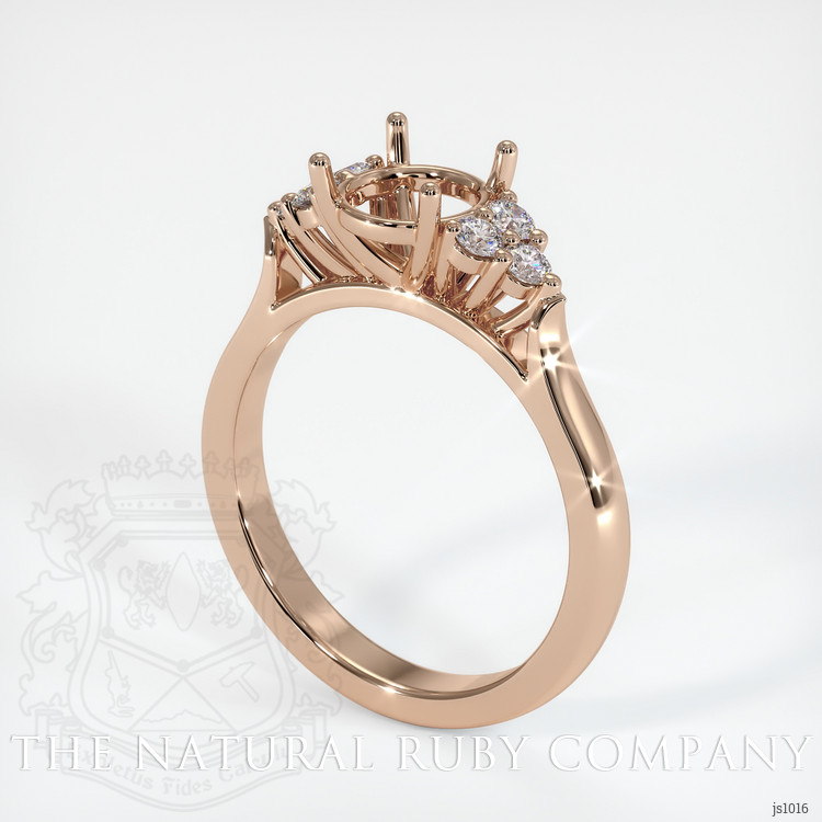 18K Rose Gold Accent Stones Ring Setting