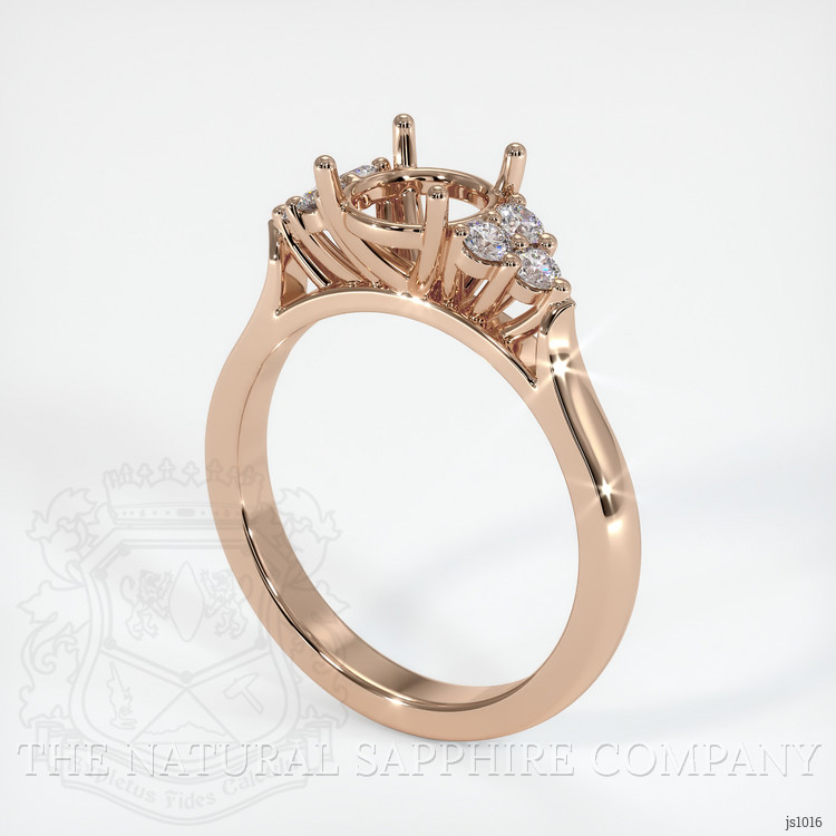 18K Rose Gold Accent Stones Ring Setting