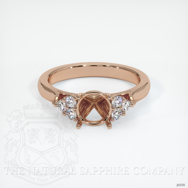 18K Rose Gold Accent Stones Ring Setting