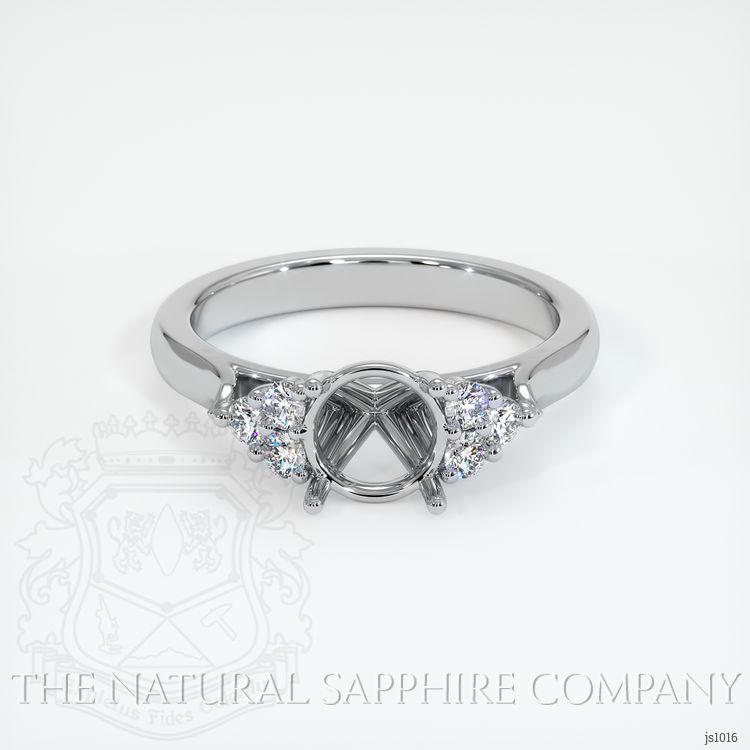 14K White Gold Accent Stones Ring Setting