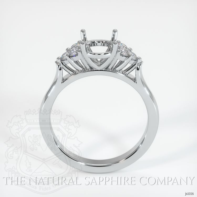 14K White Gold Accent Stones Ring Setting