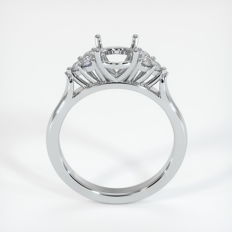 14K White Gold Accent Stones Ring Setting