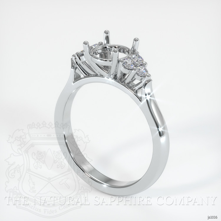 18K White Gold Accent Stones Ring Setting