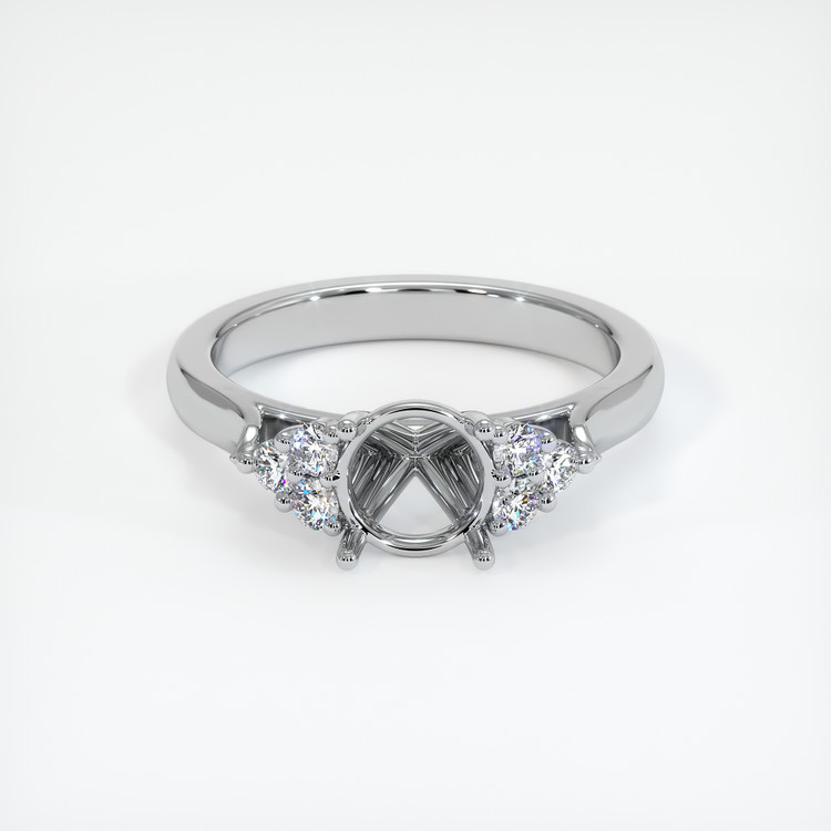 18K White Gold Accent Stones Ring Setting