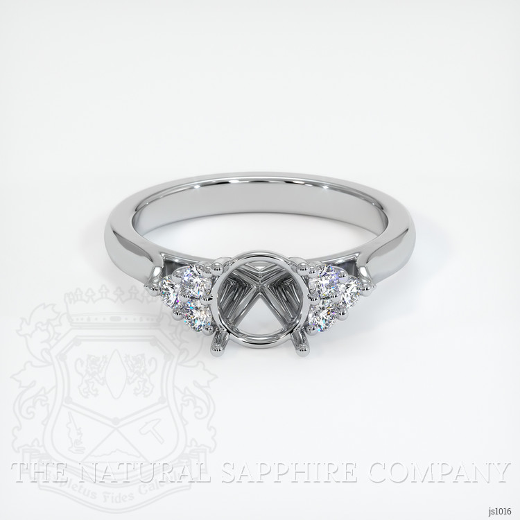 18K White Gold Accent Stones Ring Setting