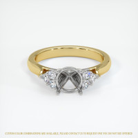14K White & Yellow Accent Stones Ring Setting Image