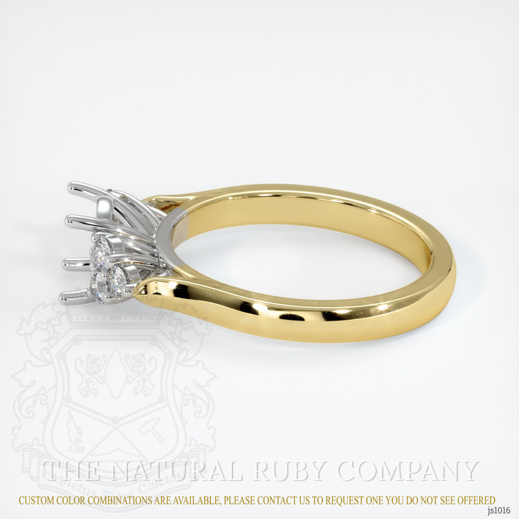 14K White & Yellow Accent Stones Ring Setting