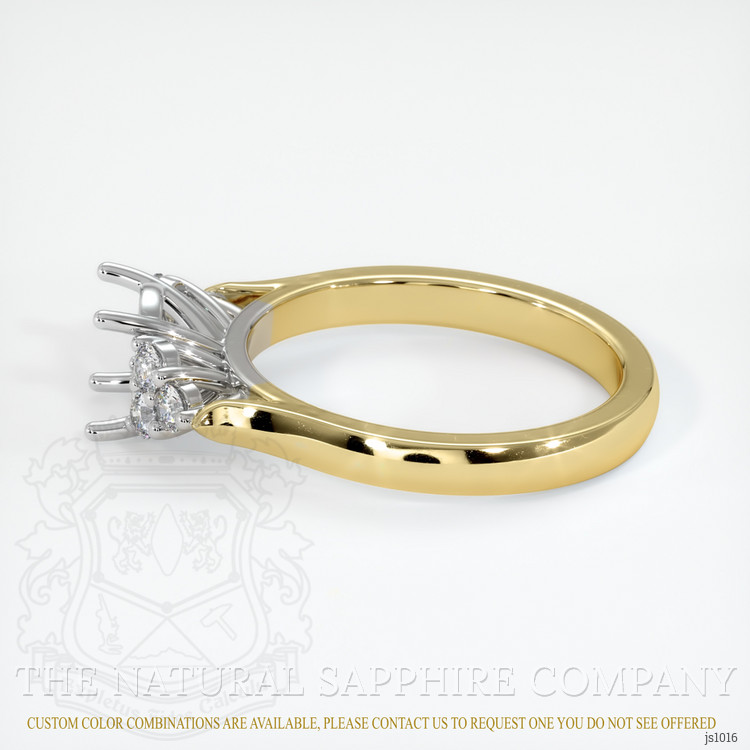 14K White & Yellow Accent Stones Ring Setting