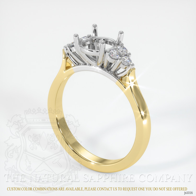 18K White & Yellow Accent Stones Ring Setting