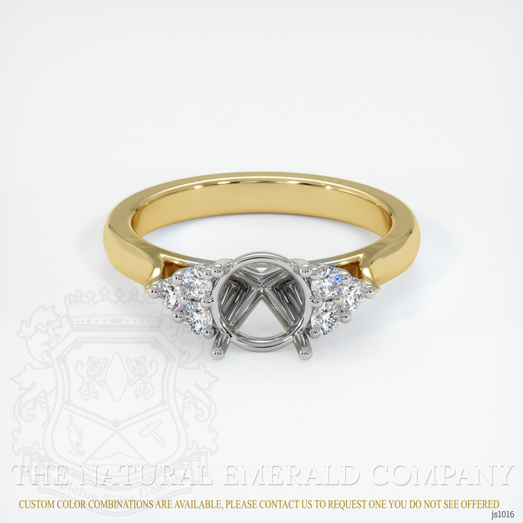 18K White & Yellow Accent Stones Ring Setting