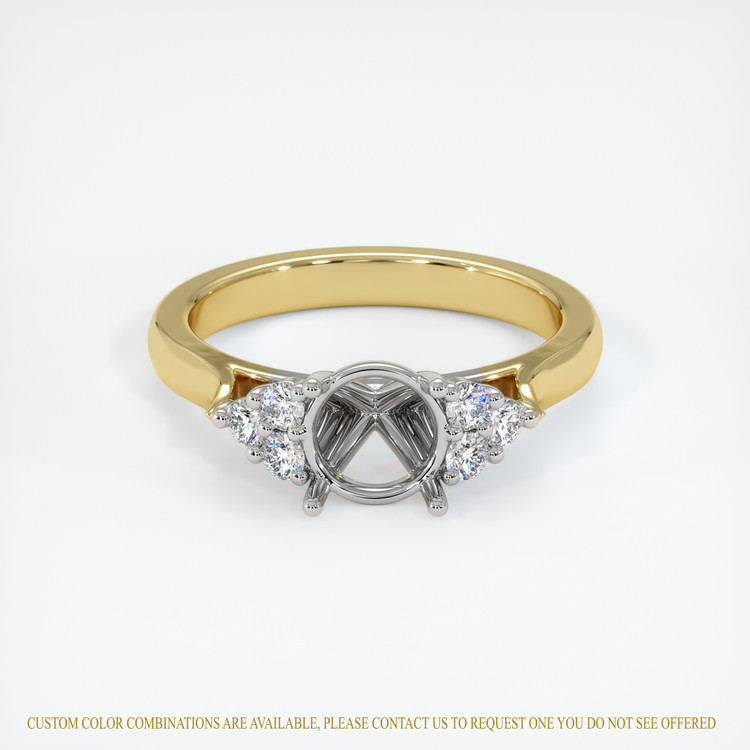 18K White & Yellow Accent Stones Ring Setting