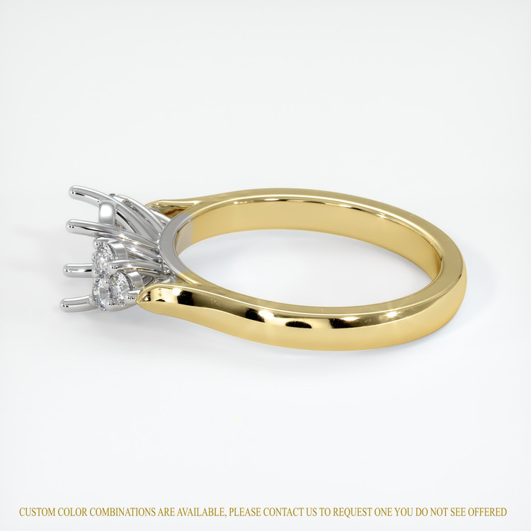 18K White & Yellow Accent Stones Ring Setting