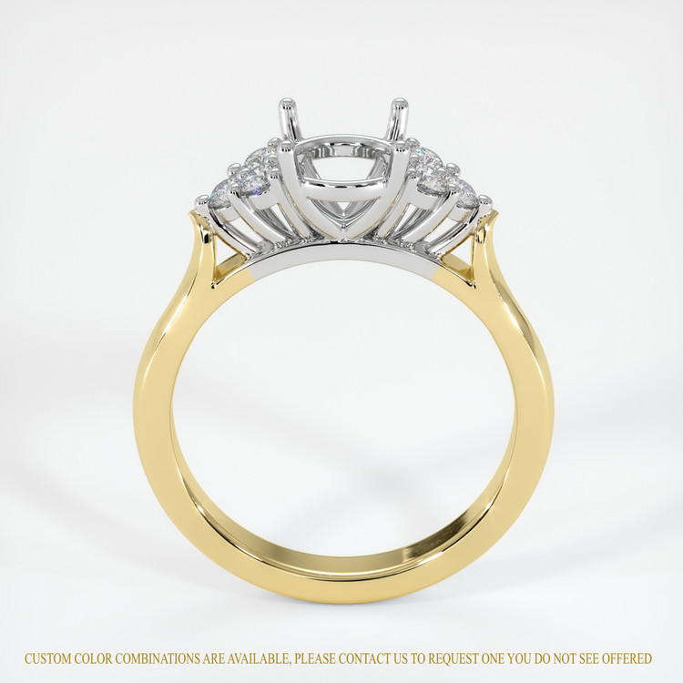 18K White & Yellow Accent Stones Ring Setting
