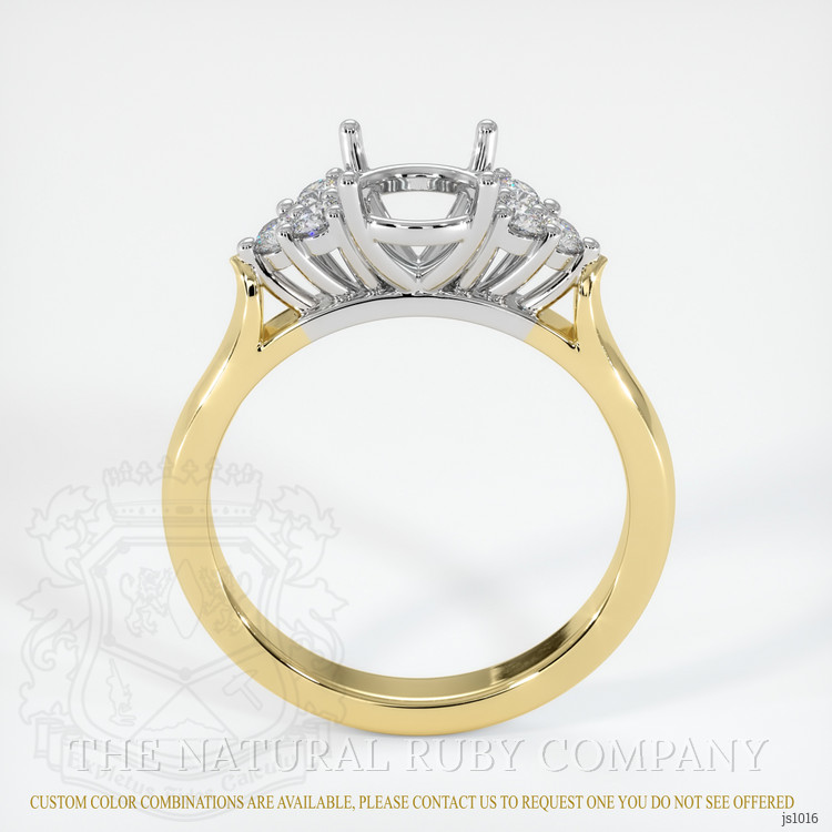 18K White & Yellow Accent Stones Ring Setting
