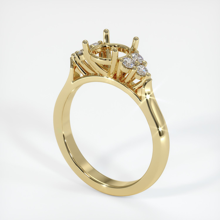 14K Yellow Gold Accent Stones Ring Setting