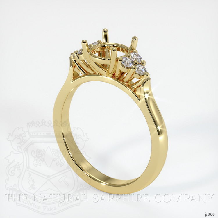 18K Yellow Gold Accent Stones Ring Setting