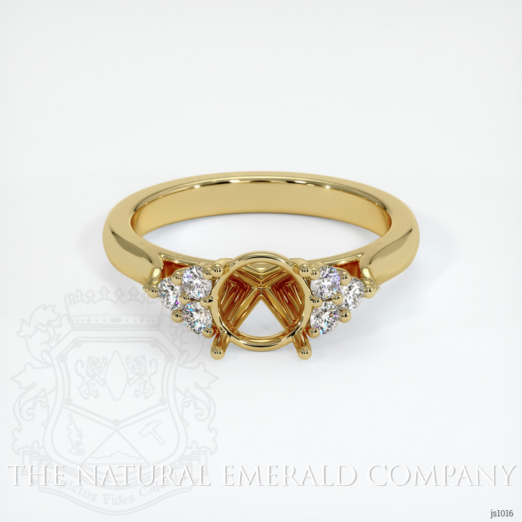 18K Yellow Gold Accent Stones Ring Setting