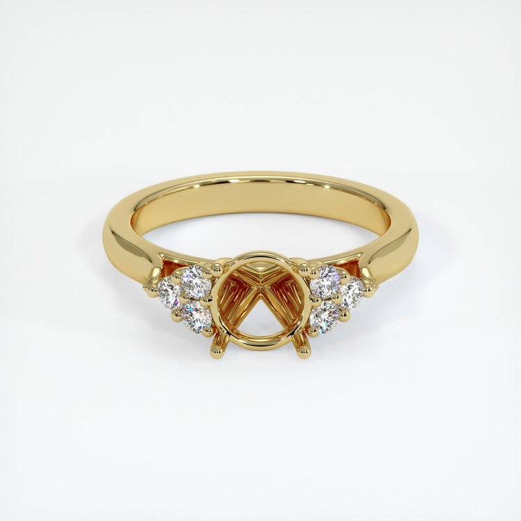 18K Yellow Gold Accent Stones Ring Setting