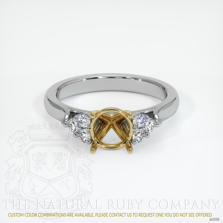 14K Yellow & White Accent Stones Ring Setting