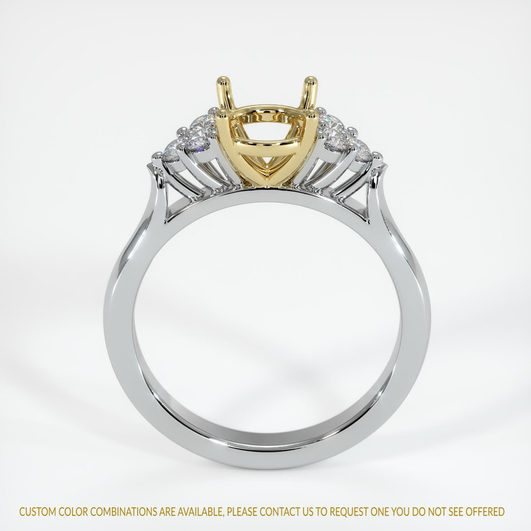 14K Yellow & White Accent Stones Ring Setting