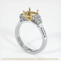 18K Yellow & White Accent Stones Ring Setting Video