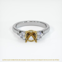 18K Yellow & White Accent Stones Ring Setting Image