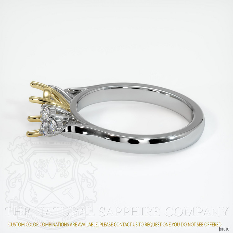 18K Yellow & White Accent Stones Ring Setting