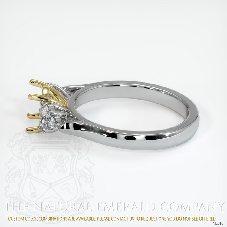 18K Yellow & White Accent Stones Ring Setting