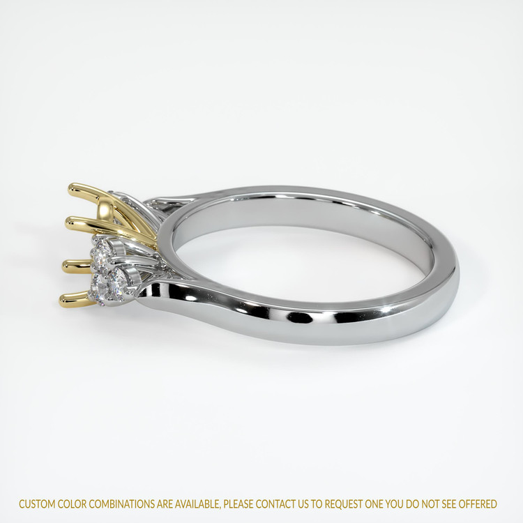 18K Yellow & White Accent Stones Ring Setting