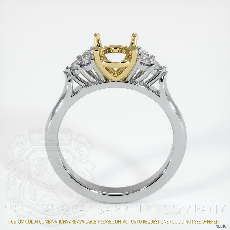 18K Yellow & White Accent Stones Ring Setting