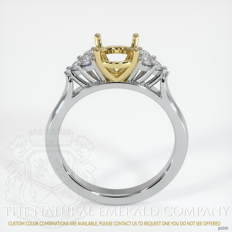 18K Yellow & White Accent Stones Ring Setting