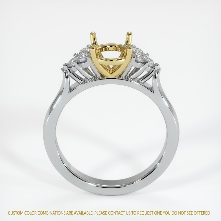 18K Yellow & White Accent Stones Ring Setting