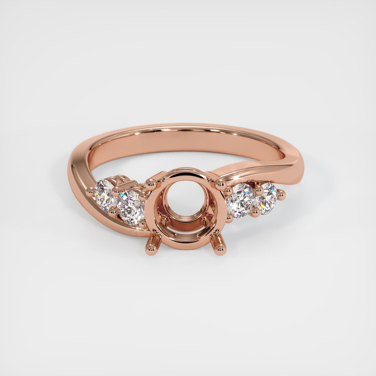 14K Rose Gold Accent Stones Ring Setting