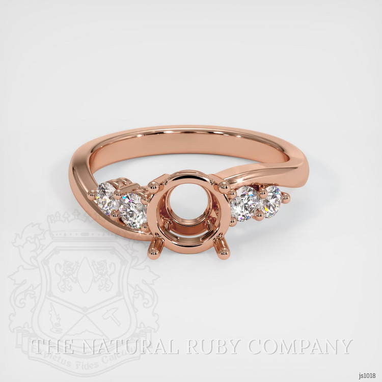 14K Rose Gold Accent Stones Ring Setting