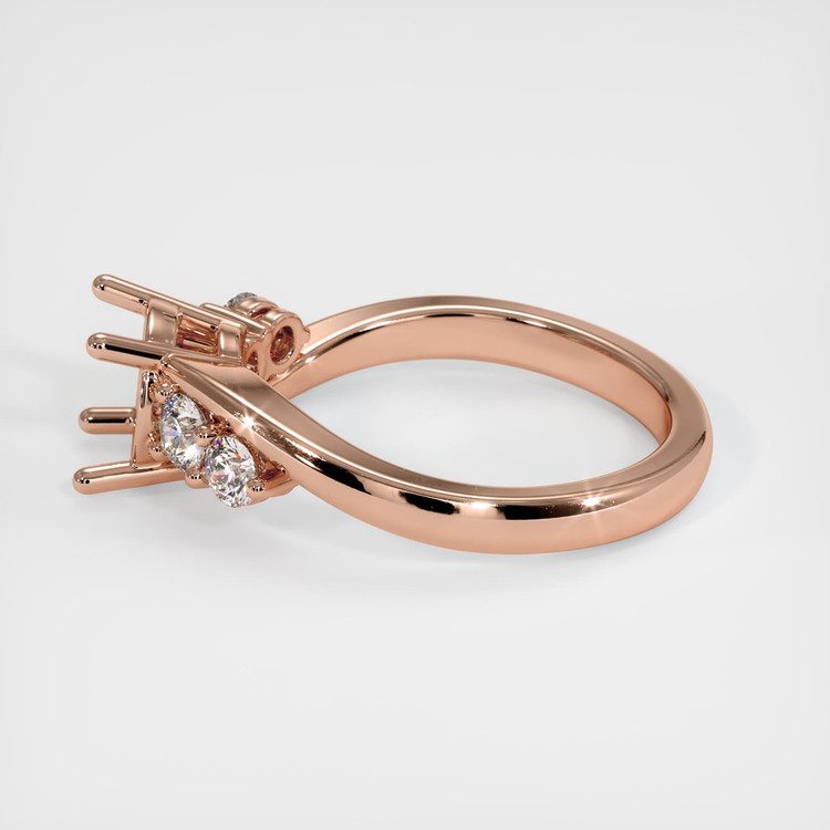 14K Rose Gold Accent Stones Ring Setting