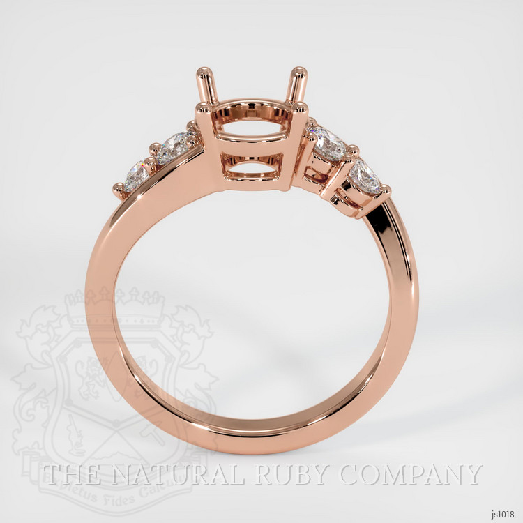 14K Rose Gold Accent Stones Ring Setting