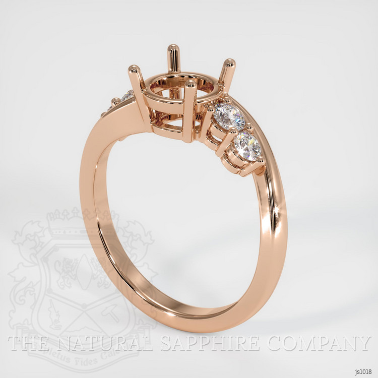 18K Rose Gold Accent Stones Ring Setting