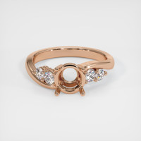 18K Rose Gold Accent Stones Ring Setting Image