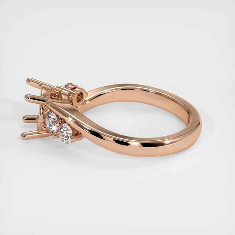 18K Rose Gold Accent Stones Ring Setting