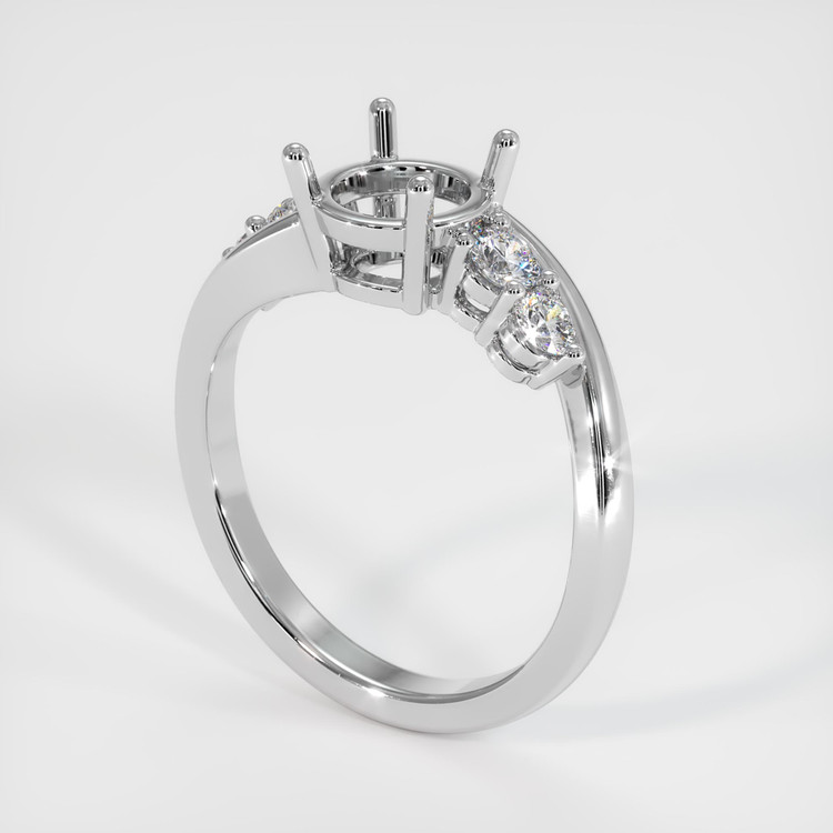 Silver Accent Stones Ring Setting