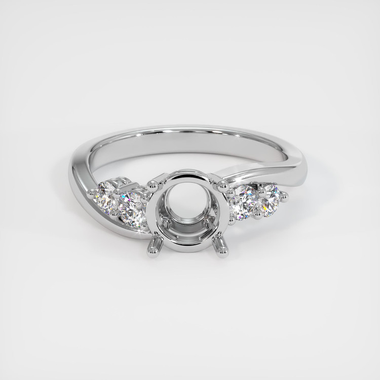 14K White Gold Accent Stones Ring Setting