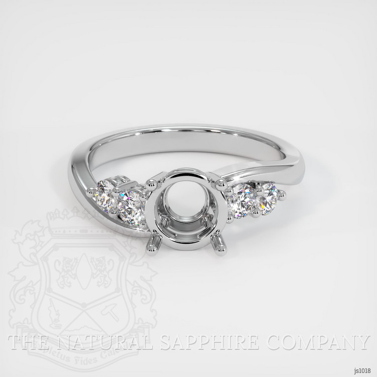 14K White Gold Accent Stones Ring Setting