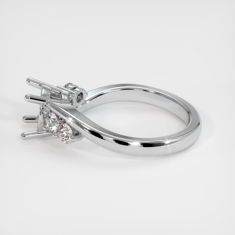 14K White Gold Accent Stones Ring Setting