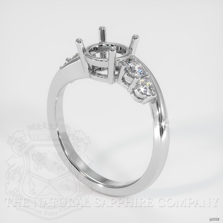 18K White Gold Accent Stones Ring Setting