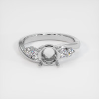 18K White Gold Accent Stones Ring Setting Image