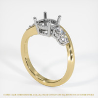 14K White & Yellow Accent Stones Ring Setting Video
