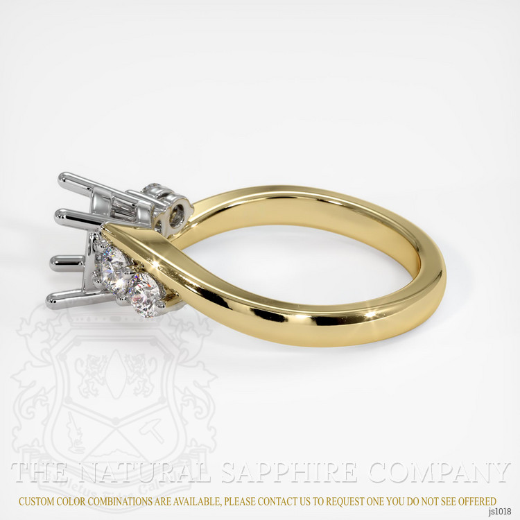 14K White & Yellow Accent Stones Ring Setting