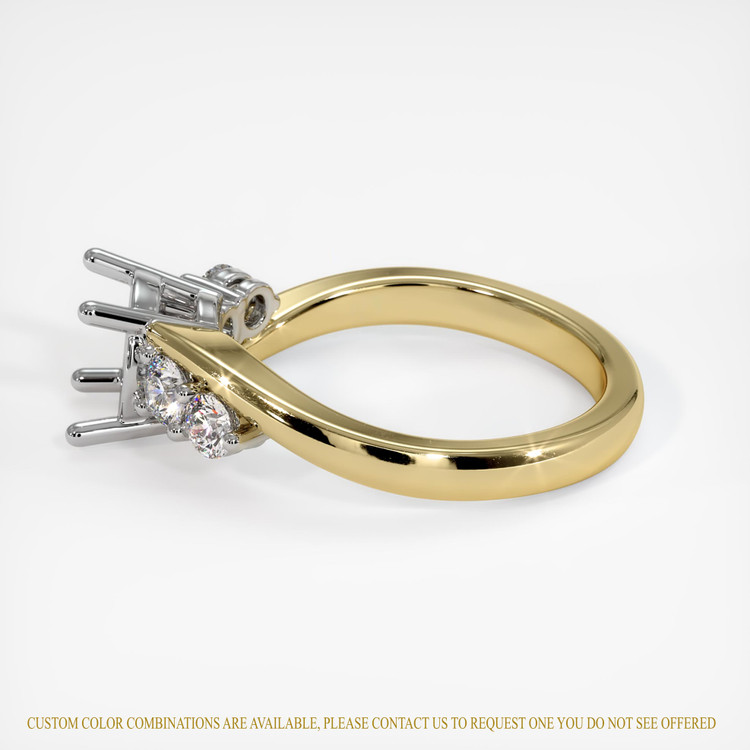 14K White & Yellow Accent Stones Ring Setting