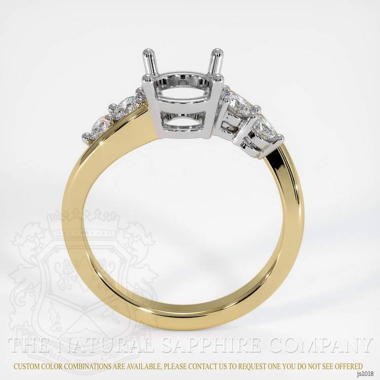 14K White & Yellow Accent Stones Ring Setting