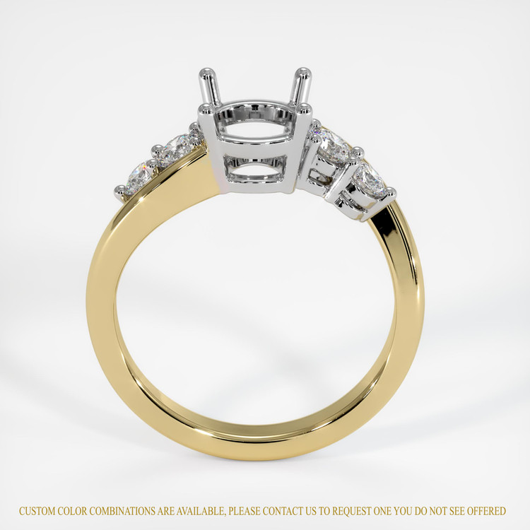 14K White & Yellow Accent Stones Ring Setting